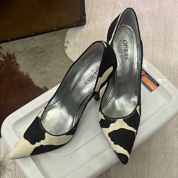 Guess Shoes - Guess Black and White Slingback Heels